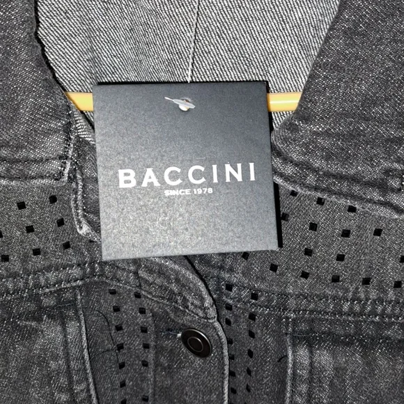 NWT BACCINI BLACK DENIM JACKET - Picture 3 of 5
